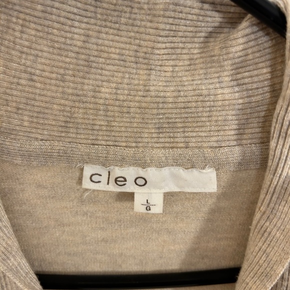 Tan Open-Front Cardigan Size Large from Cleo - Picture 3 of 4